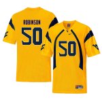 Men's West Virginia Mountaineers NCAA #50 Jabril Robinson Yellow Authentic Nike Throwback Stitched College Football Jersey TZ15Q73FT